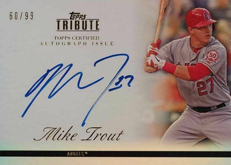 2012 Topps Tribute Autographs Mike Trout #MTR2 Baseball Card