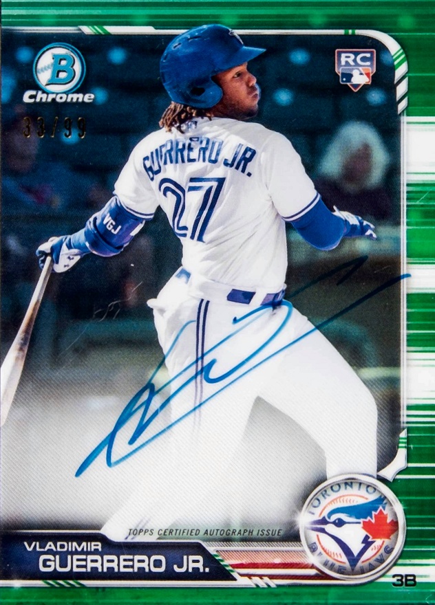 2019 Bowman Chrome Rookie Autographs Vladimir Guerrero Jr. #CRAVGJ Baseball Card