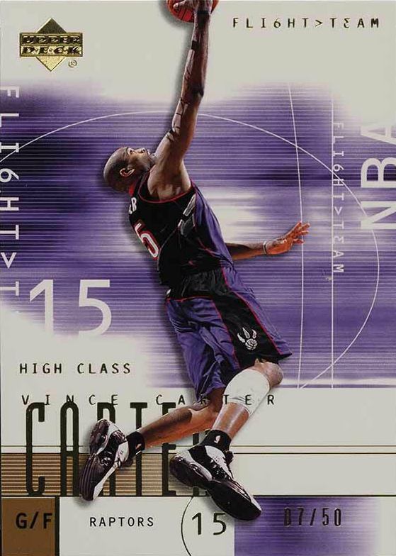 2001 Upper Deck Flight Team Vince Carter #15 Basketball Card