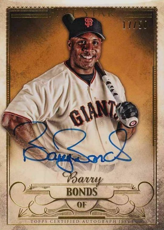 2016 Topps Five Star Autographs Barry Bonds #FSABBO Baseball Card