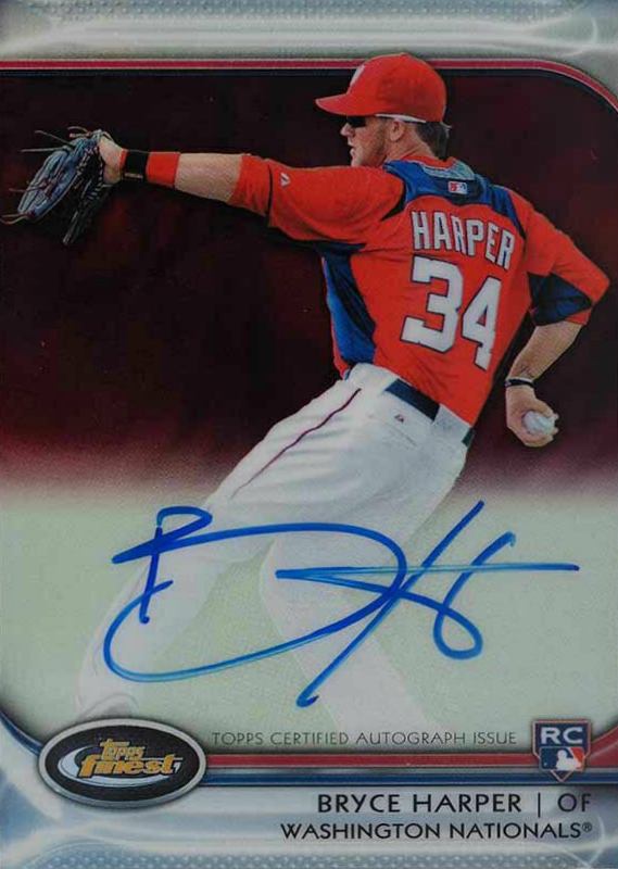 2012 Finest Autograph Rookies Bryce Harper #AR-BH Baseball Card