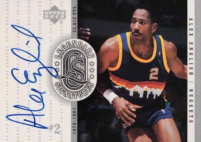 2000 Upper Deck Legends Legendary Signatures Alex English #AE Basketball Card