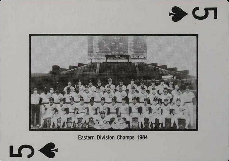 1985 Chicago Cubs Playing Card Eastern Division # Baseball Card