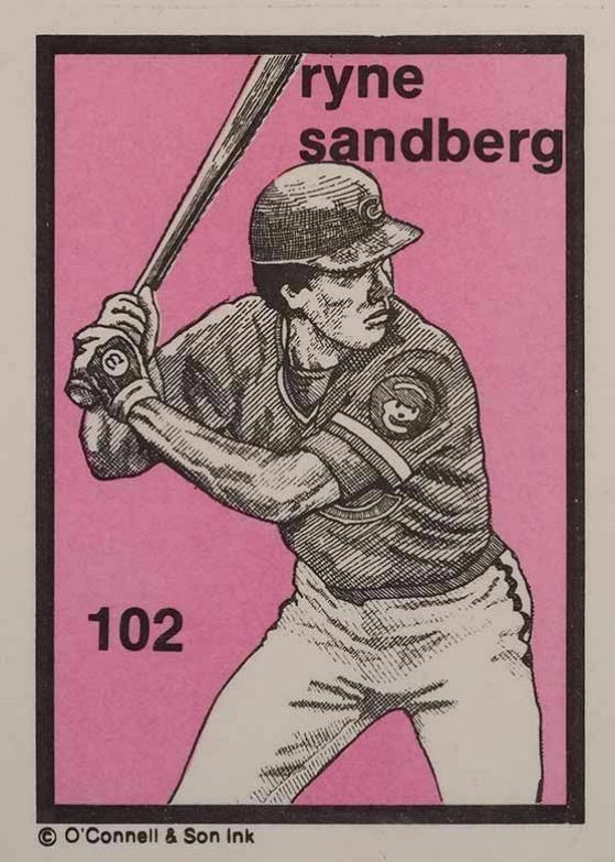 1984 O'Connell & Son Ink Mini Prints Ryne Sandberg #102 Baseball Card