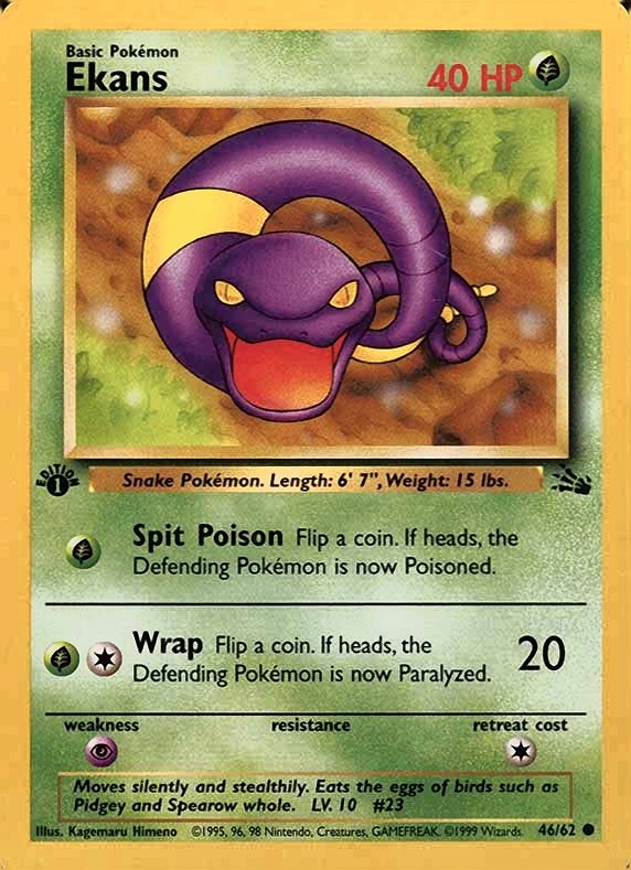 1999 Pokemon Fossil Ekans #46 TCG Card