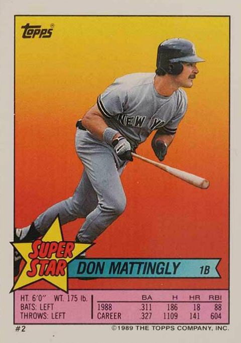 1989 Topps Stickercard Don Mattingly #2 Baseball Card