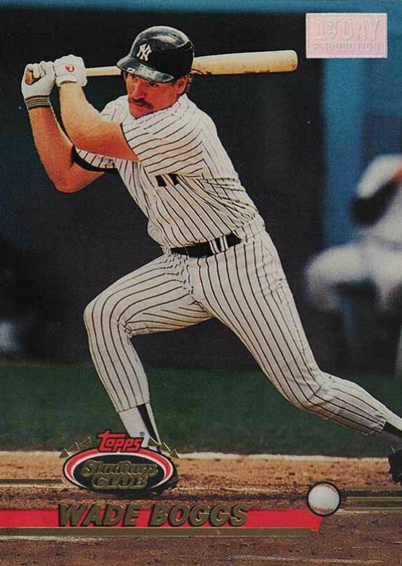 1993 Stadium Club 1st Day Production Wade Boggs #601 Baseball Card