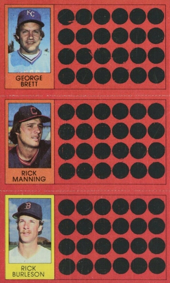 1981 Topps Scratch-Offs George Brett/Rick Burleson/Rick Manning # Baseball Card