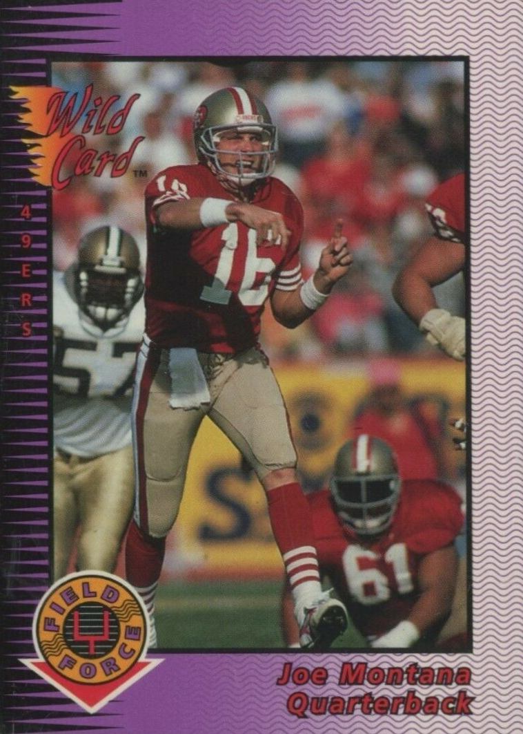 1992 Wild Card Field Force Joe Montana #1 Football Card