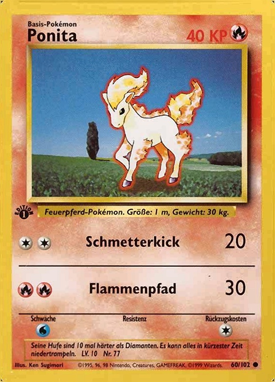 1999 Pokemon German  Ponita #60 TCG Card