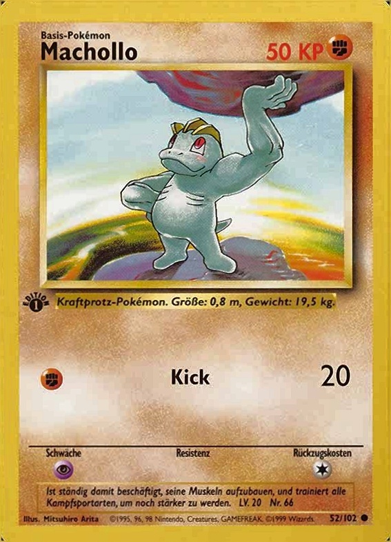 1999 Pokemon German  Machollo #52 TCG Card