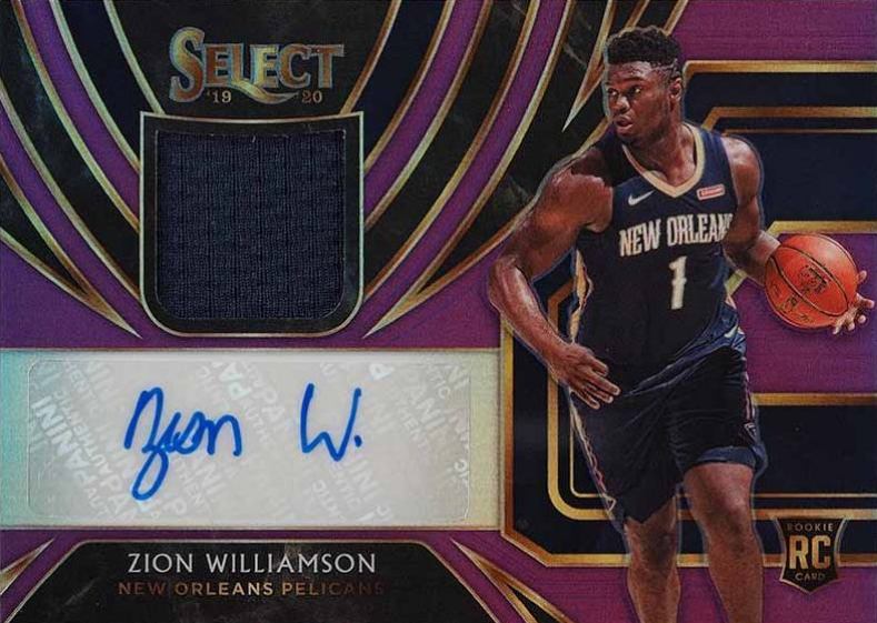 2019 Select Rookie Jersey Autographs Zion Williamson #ZWL Basketball Card