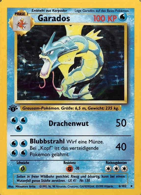 1999 Pokemon German  Garados-Holo #6 TCG Card