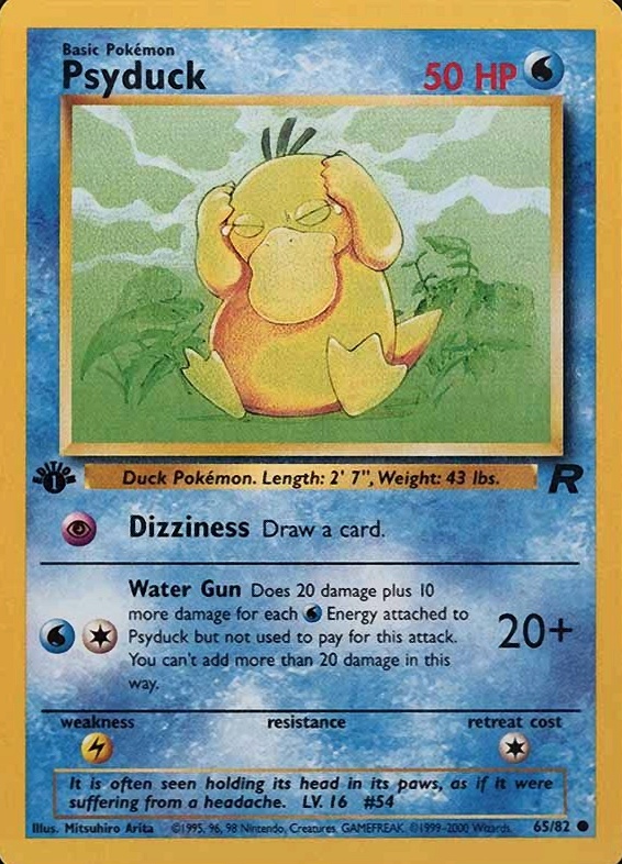 2000 Pokemon Rocket Psyduck #65 TCG Card