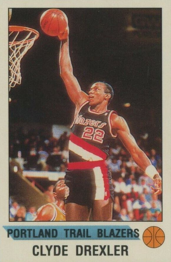 1990 Panini Sticker Clyde Drexler #8 Basketball Card