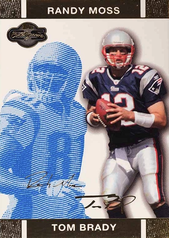 2007 Topps CO-Signers Changing Faces Randy Moss/Tom Brady #4 Football Card