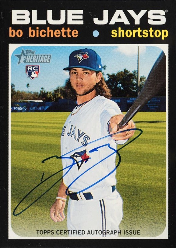 2020 Topps Heritage Real One Autograph Bo Bichette #BB Baseball Card