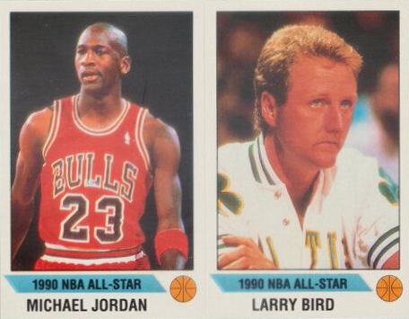 1990 Panini Sticker Larry Bird-H/Michael Jordan-G # Basketball Card