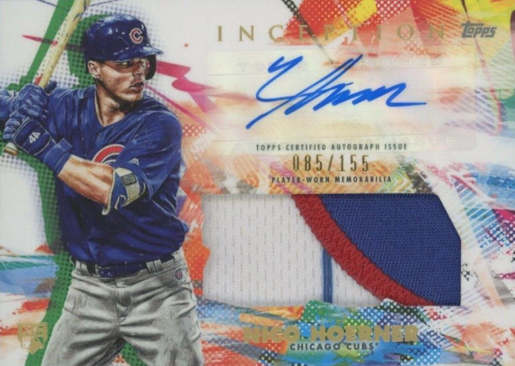2020 Topps Inception Autograph Patch Nico Hoerner #NH Baseball Card