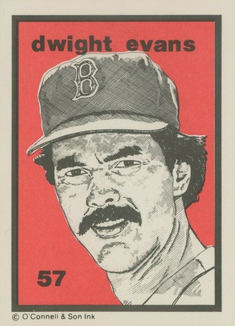 1984 O'Connell & Son Ink Mini Prints Dwight Evans #57 Baseball Card
