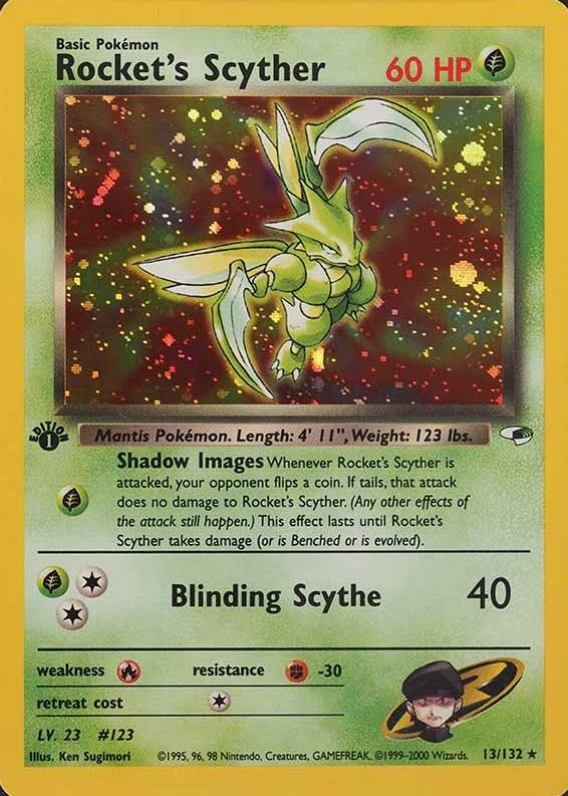 2000 Pokemon Gym Heroes  Rocket's Scyther #13 TCG Card