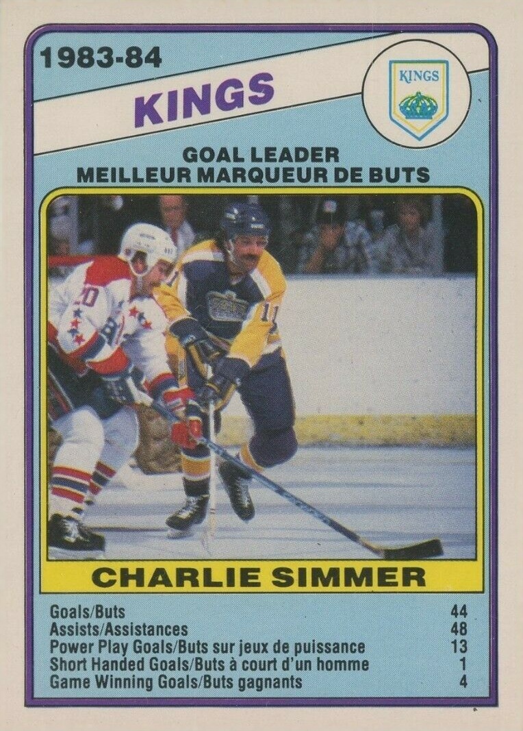 1984 O-Pee-Chee Charlie Simmer #358 Hockey Card