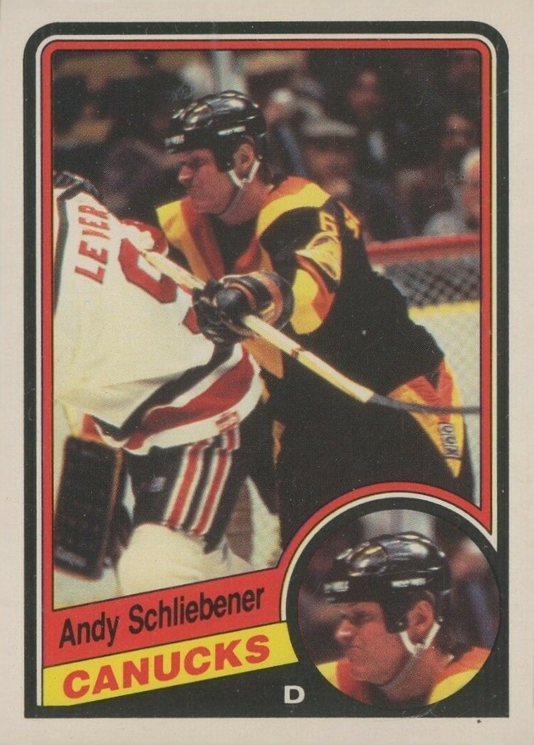 1984 O-Pee-Chee Andy Schliebener #329 Hockey Card