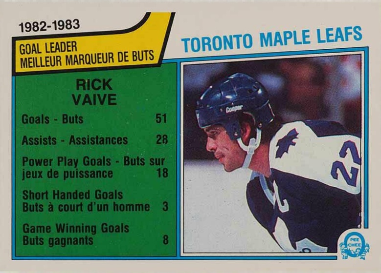 1983 O-Pee-Chee Rick Vaive #323 Hockey Card