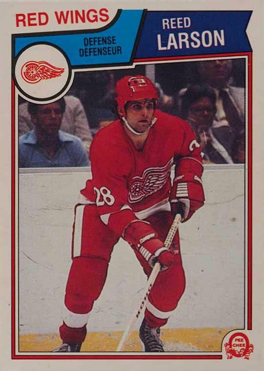 1983 O-Pee-Chee Reed Larson #125 Hockey Card