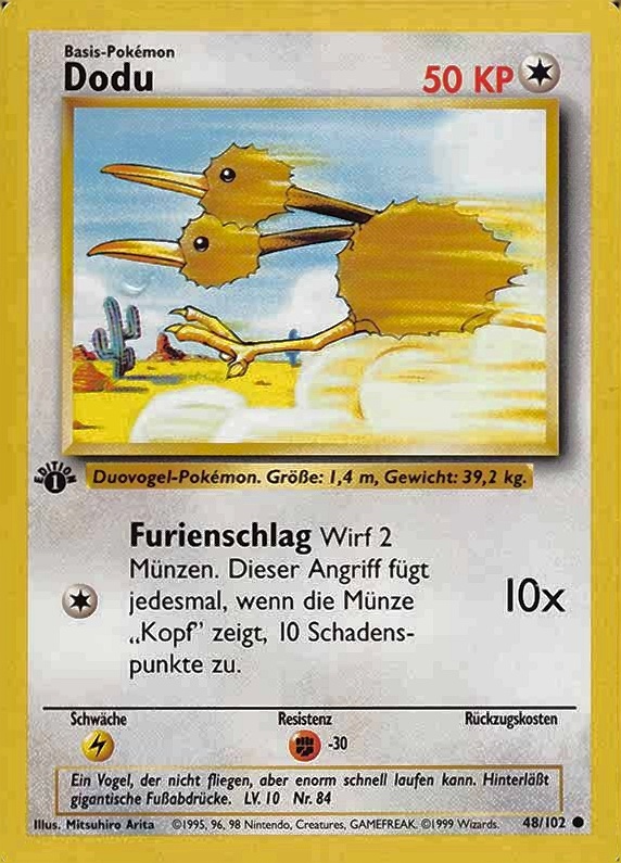 1999 Pokemon German  Dodu #48 TCG Card