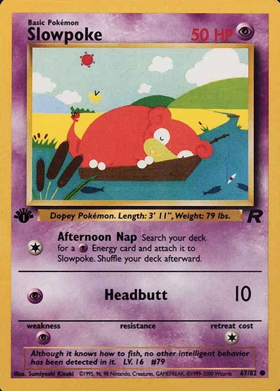 2000 Pokemon Rocket Slowpoke #67 TCG Card