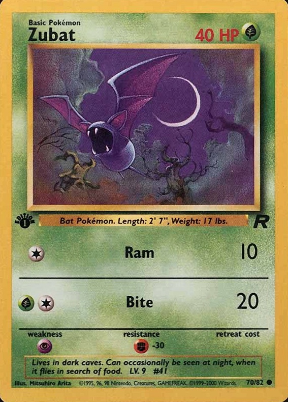 2000 Pokemon Rocket Zubat #70 TCG Card