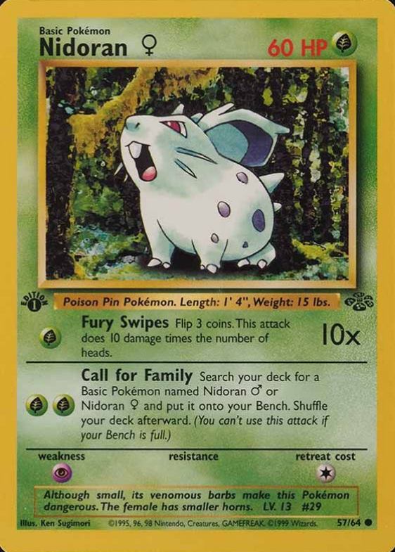 1999 Pokemon Jungle Nidoran #57 TCG Card