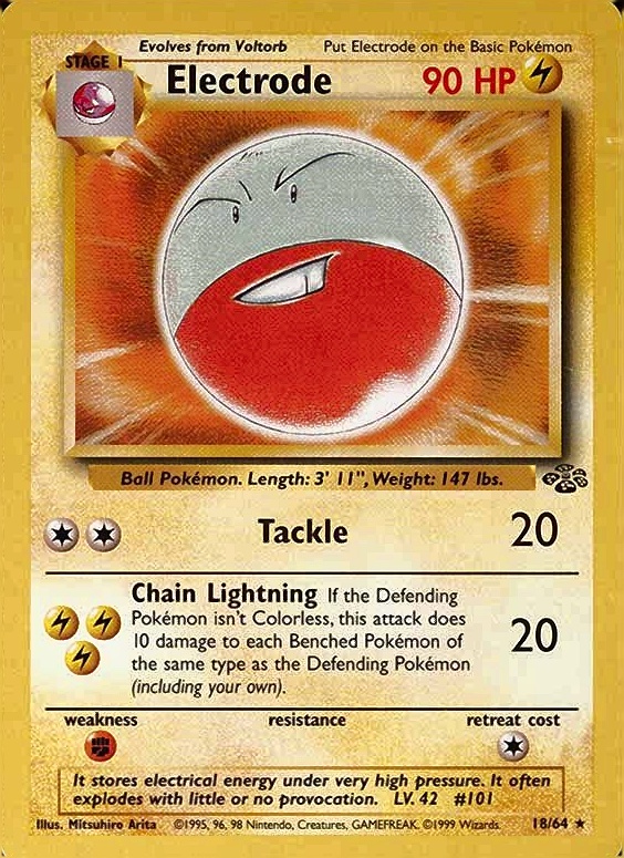 1999 Pokemon Jungle Electrode #18 TCG Card