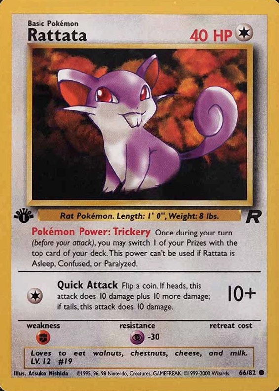 2000 Pokemon Rocket Rattata #66 TCG Card