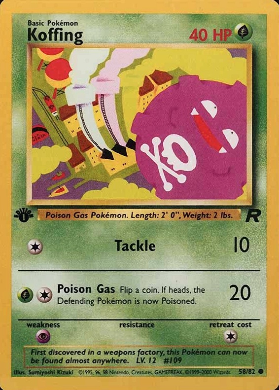 2000 Pokemon Rocket Koffing #58 TCG Card