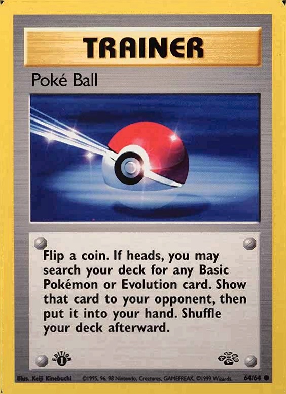 1999 Pokemon Jungle Poke Ball #64 TCG Card