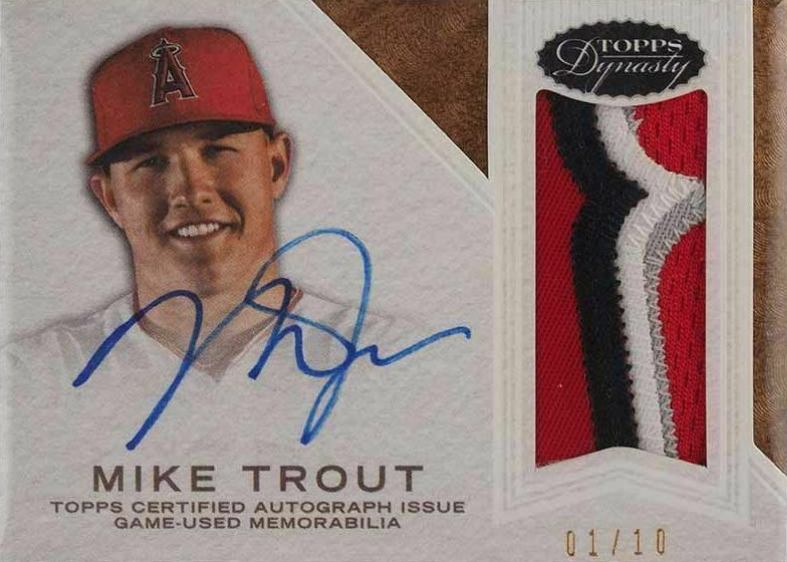 2016 Topps Dynasty Autograph Patches Mike Trout #APMT5 Baseball Card