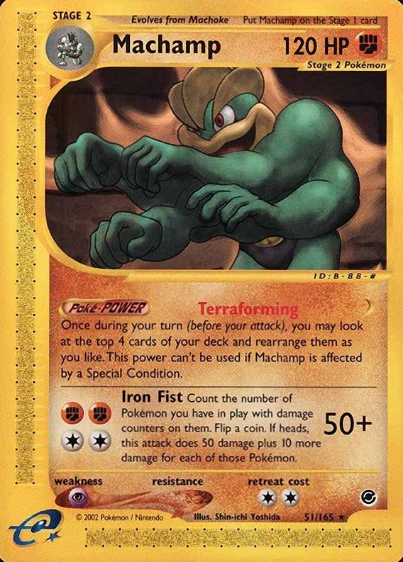 2002 Pokemon Expedition Machamp #51 TCG Card