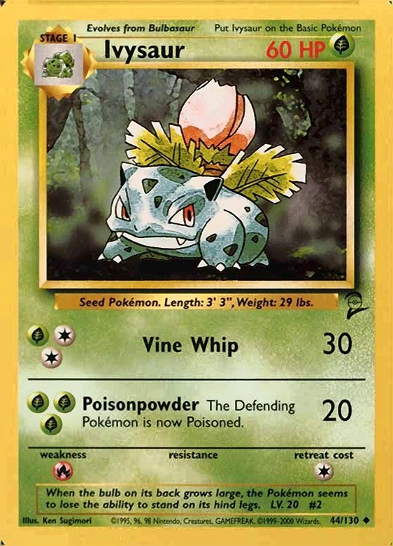 2000 Pokemon Game Base II  Ivysaur #44 TCG Card