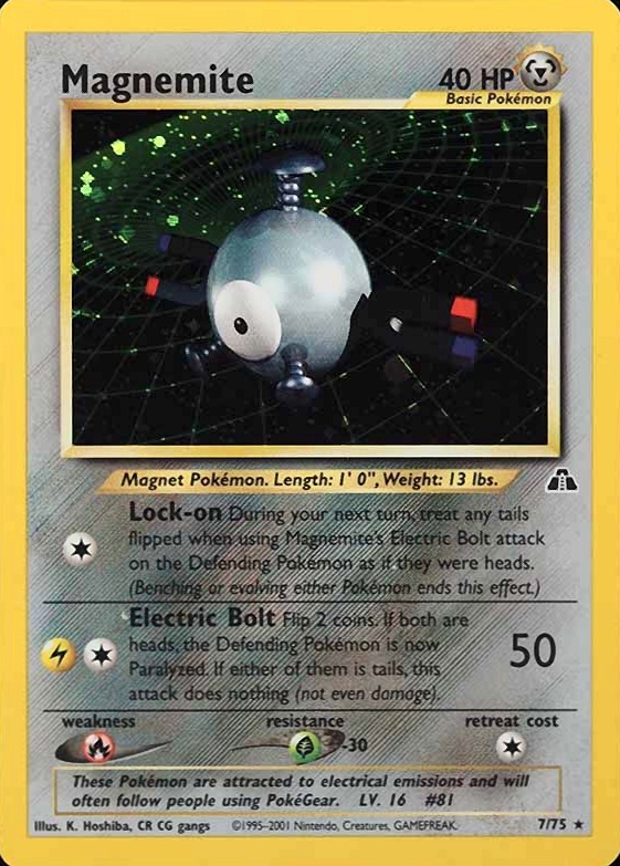 2001 Pokemon Neo Discovery Magnemite-Holo #7 TCG Card