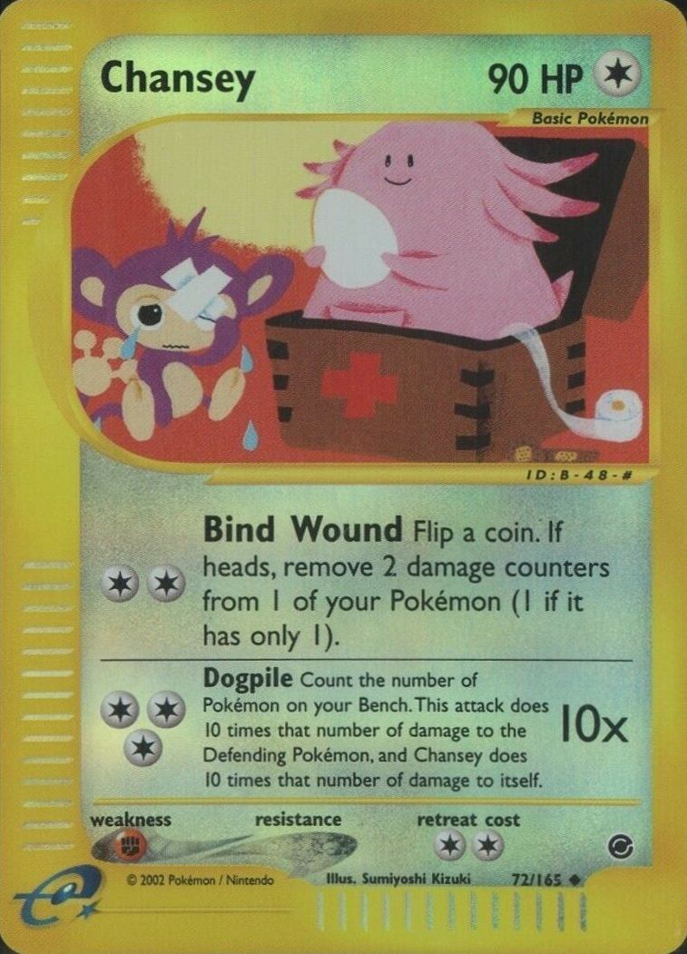 2002 Pokemon Expedition Chansey-Reverse Foil #72 TCG Card