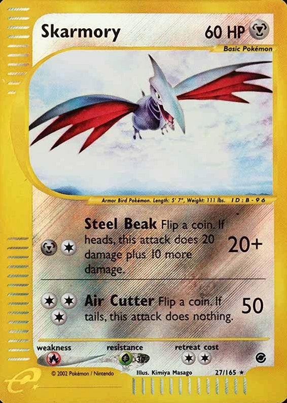 2002 Pokemon Expedition Skarmory-Reverse Foil #27 TCG Card