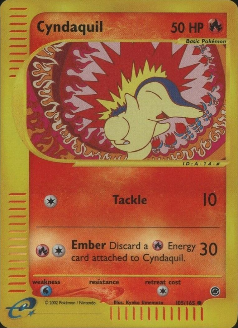 2002 Pokemon Expedition Cyndaquil-Reverse Foil #105 TCG Card