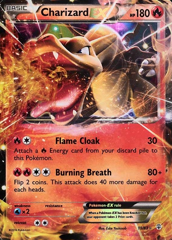 2014 Pokemon XY Flashfire Charizard EX #11 TCG Card