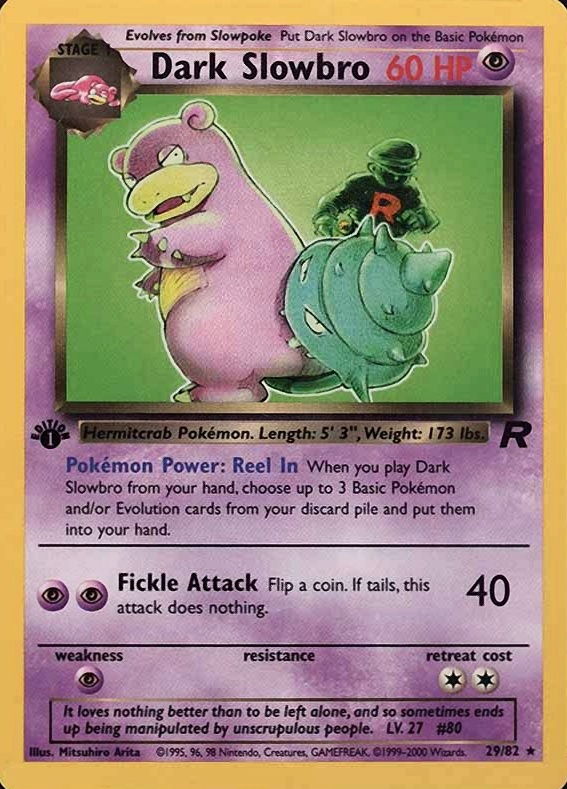 2000 Pokemon Rocket Dark Slowbro #29 TCG Card