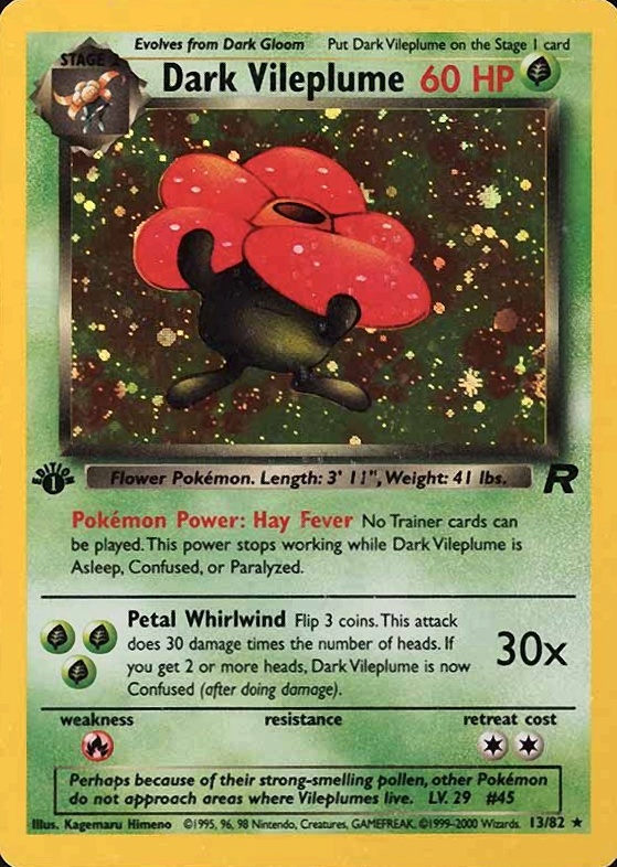 2000 Pokemon Rocket Dark Vileplume-Holo #13 TCG Card