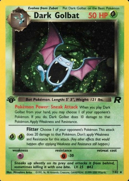 2000 Pokemon Rocket Dark Golbat-Holo #7 TCG Card
