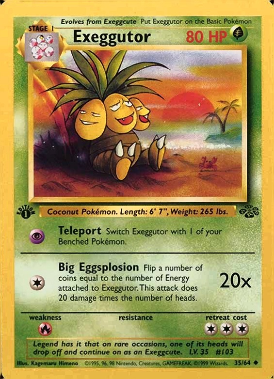 1999 Pokemon Jungle Exeggutor #35 TCG Card