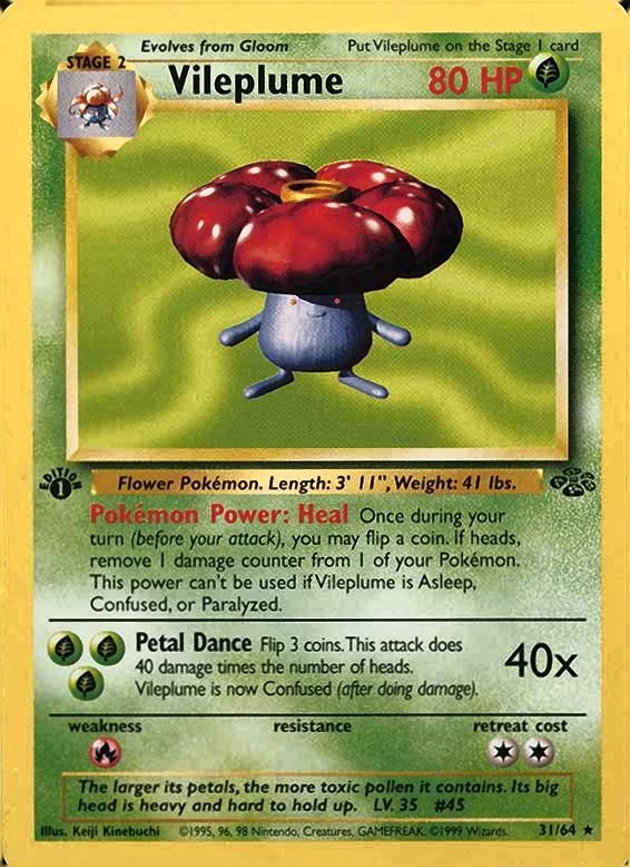 1999 Pokemon Jungle Vileplume #31 TCG Card